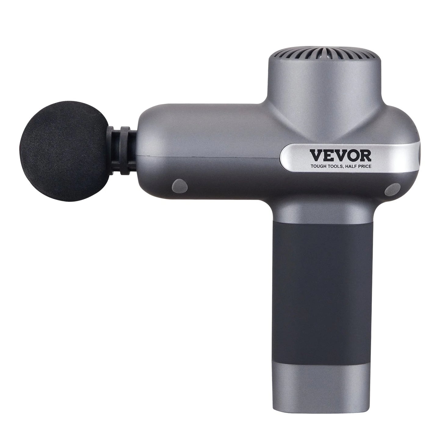 VEVOR Professional Deep Tissue Massage Gun - Percussion Muscle Massager for Athletes with 5 Speed Settings, 6 Interchangeable Heads, and 7.4V 2500mAh Battery for Pain Relief and Muscle Relaxation