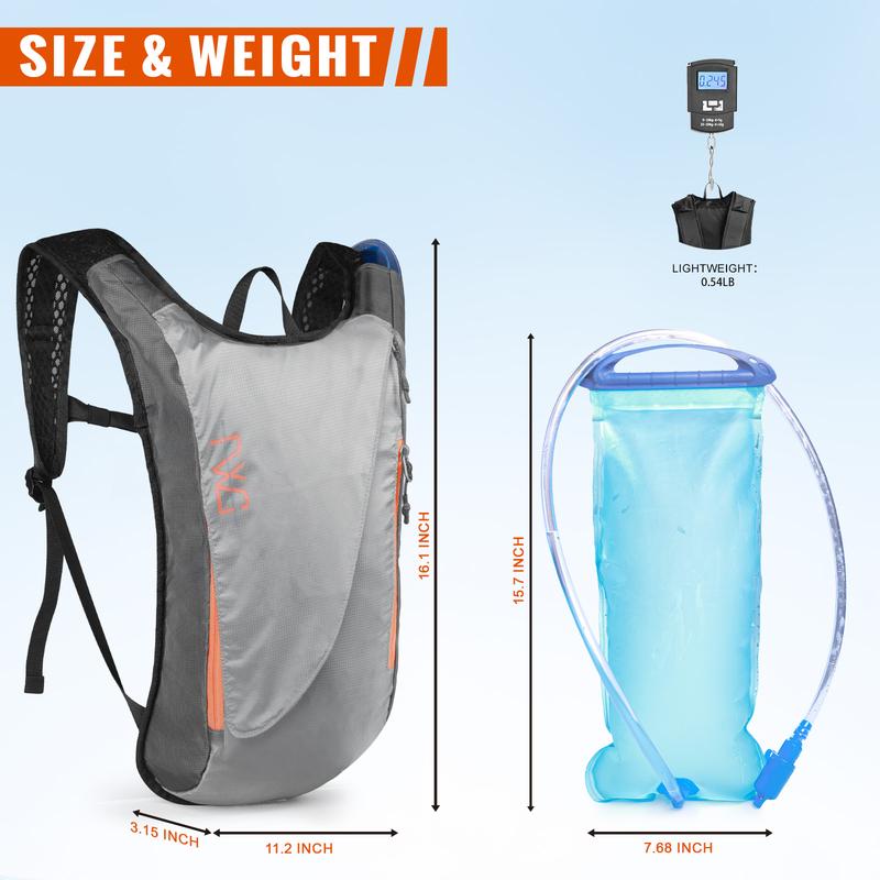 FEIWOOD GEAR Hydration Backpack, Hydration Pack Backpack with 3L PEVA Water Bladder （V2.0） for Cycling Hiking Running Camping